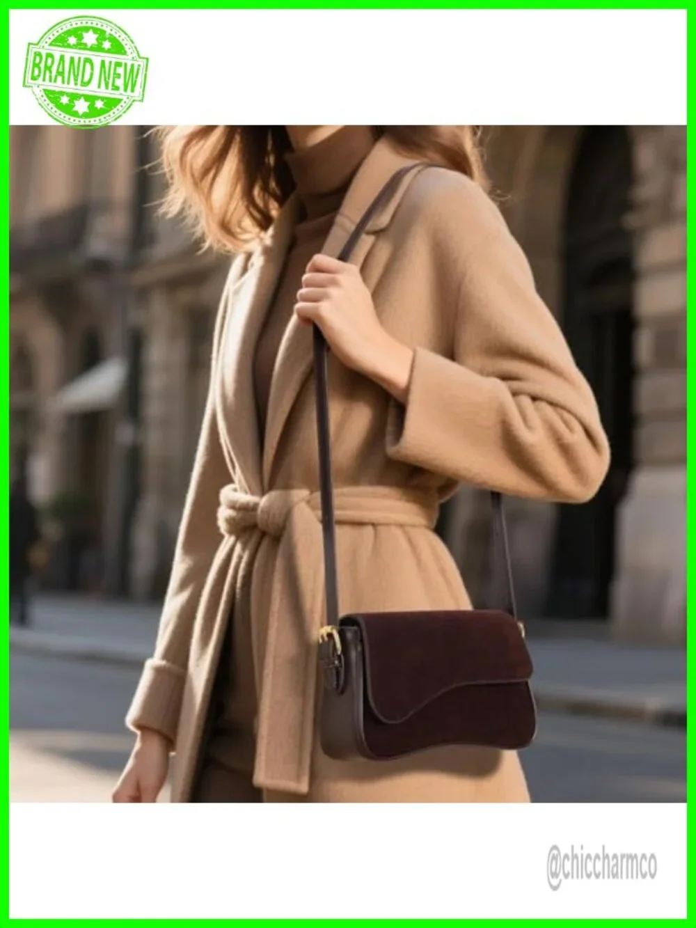 Suede Hobo Shoulder Bag with Adjustable Crossbody Strap Mini Handbag